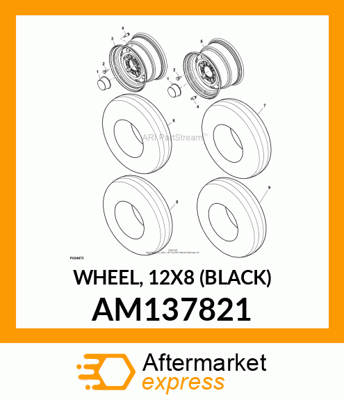 WHEEL, 12X8 (BLACK) AM137821