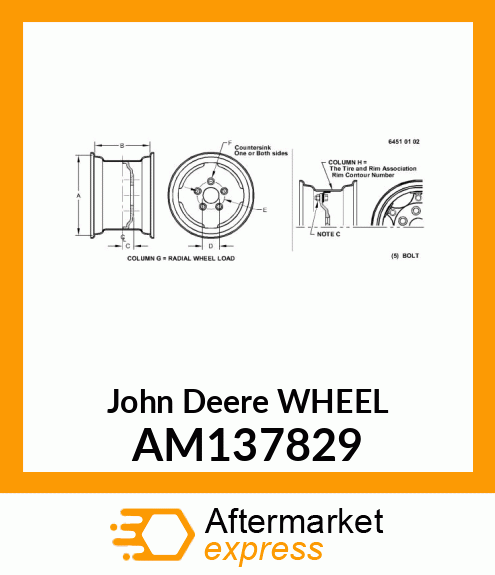 WHEEL, WHEEL, 12X8 (YELLOW) AM137829