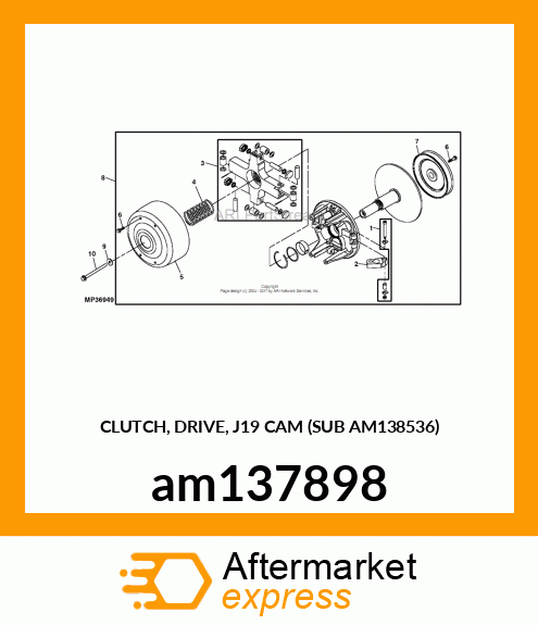 CLUTCH, DRIVE, J19 CAM (SUB AM138536) am137898