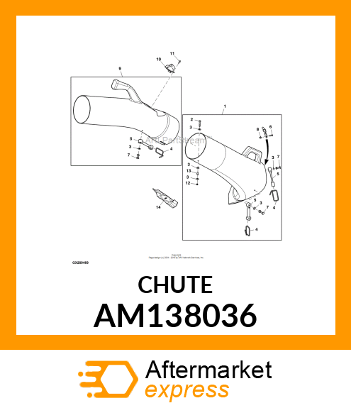 CHUTE KIT, LOWER 48IN MCS, SERVICE AM138036