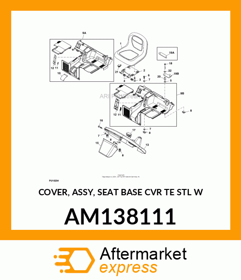 COVER, ASSY, SEAT BASE CVR TE STL W AM138111