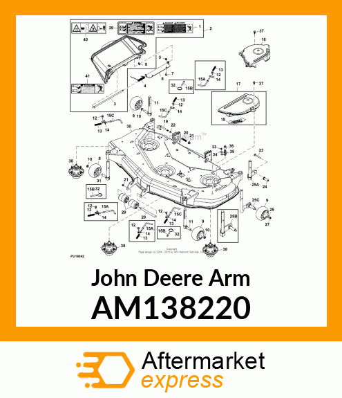 ARM, LH REAR GAGE WHEEL AM138220