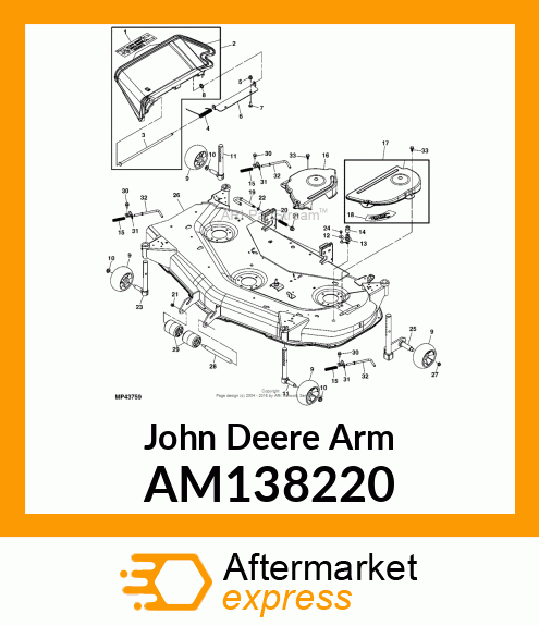 ARM, LH REAR GAGE WHEEL AM138220