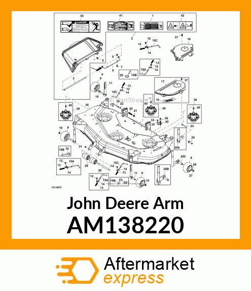 ARM, LH REAR GAGE WHEEL AM138220