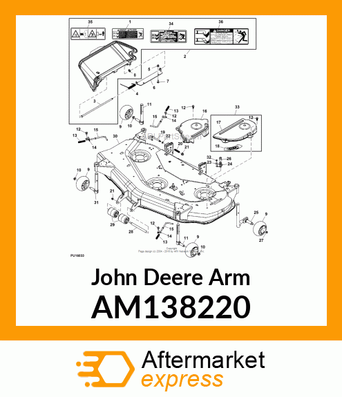 ARM, LH REAR GAGE WHEEL AM138220