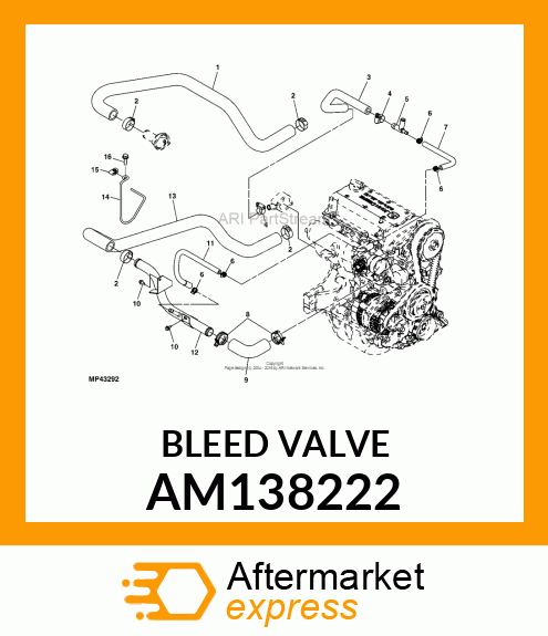 BLEED VALVE, VALVE, COOLANT REDUCER AM138222