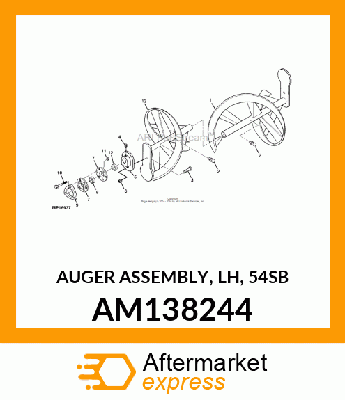 AUGER, ASSEMBLY, AUGER, LH QUICK HI AM138244