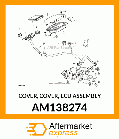 COVER, COVER, ECU ASSEMBLY AM138274