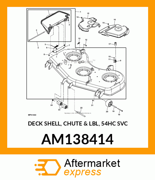 DECK SHELL, CHUTE amp; LBL, 54HC SVC AM138414