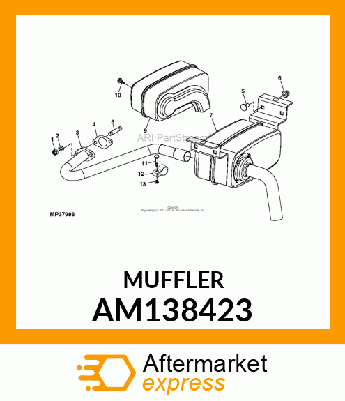 MUFFLER, MUFFLER AM138423