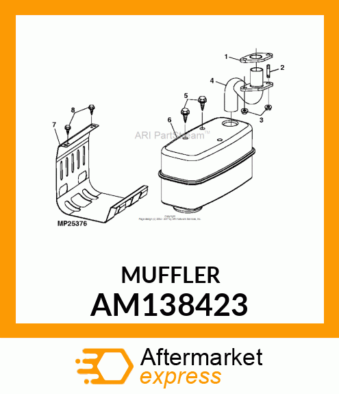 MUFFLER, MUFFLER AM138423