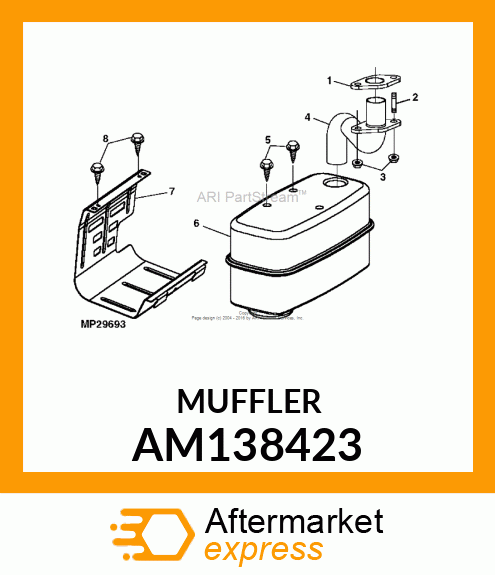 MUFFLER, MUFFLER AM138423