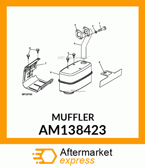 MUFFLER, MUFFLER AM138423