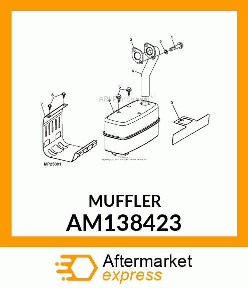 MUFFLER, MUFFLER AM138423