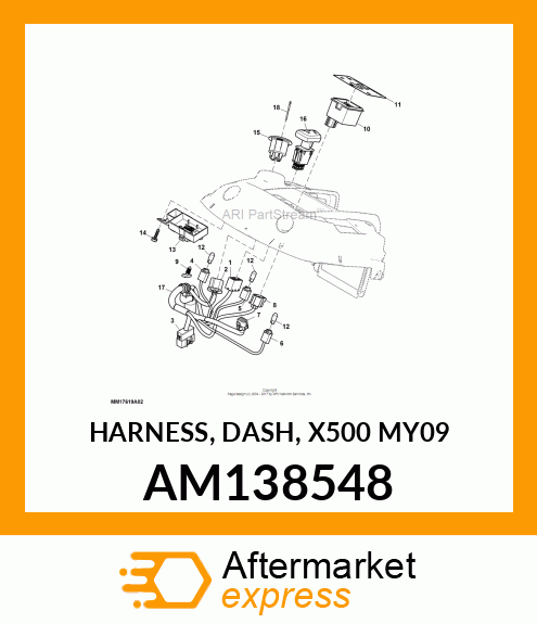 HARNESS, DASH, X500 MY09 AM138548