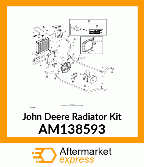 RADIATOR KIT, KIT, RADIATOR INSTALL AM138593