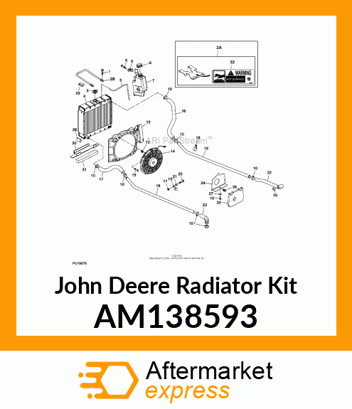 RADIATOR KIT, KIT, RADIATOR INSTALL AM138593