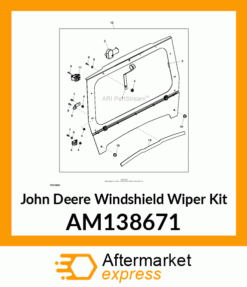 KIT, OPS GLASS WNDSHLD WIPER ASSY AM138671