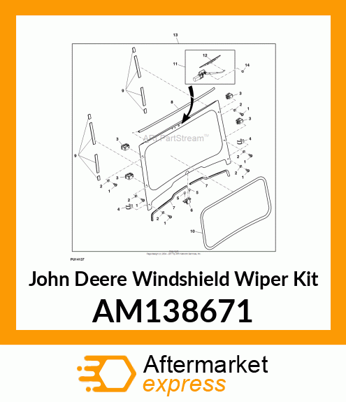 KIT, OPS GLASS WNDSHLD WIPER ASSY AM138671