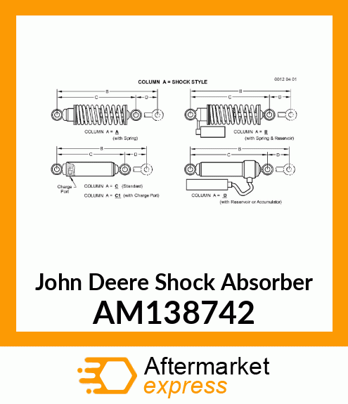 SHOCK ABSORBER, SHOCK, FRONT WITH S AM138742