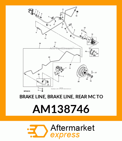 BRAKE LINE, BRAKE LINE, REAR MC TO AM138746