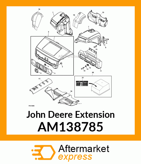 EXTENSION, LH FENDER W/ REFLECTOR AM138785