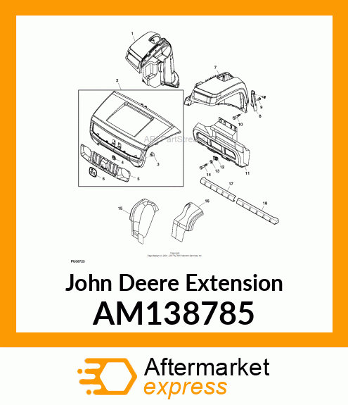 EXTENSION, LH FENDER W/ REFLECTOR AM138785