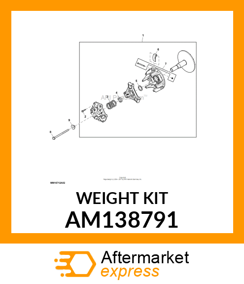 KIT, PRIMARY CLUTCH WEIGHT AM138791