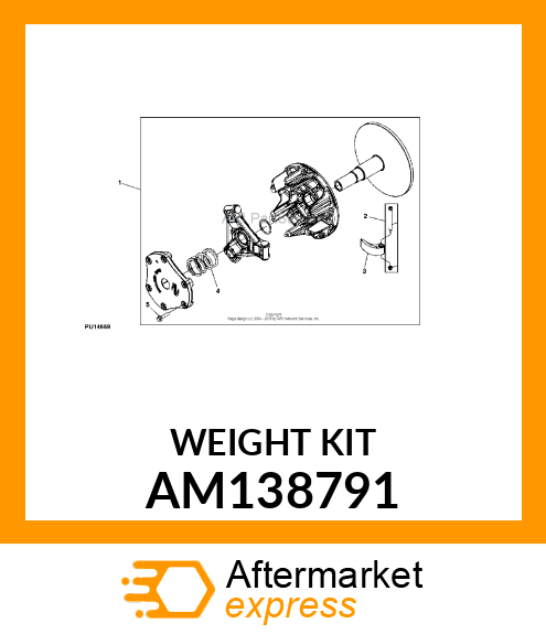 KIT, PRIMARY CLUTCH WEIGHT AM138791