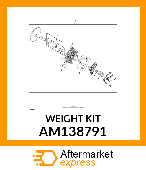 KIT, PRIMARY CLUTCH WEIGHT AM138791