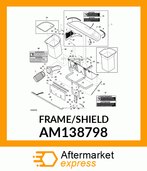 FRAME, WELDED, SHIELD (PAINTED) AM138798