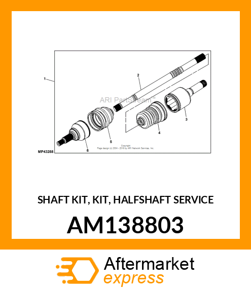 AXLE, KIT, REAR AM138803