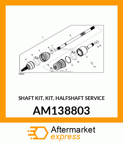 AXLE, KIT, REAR AM138803