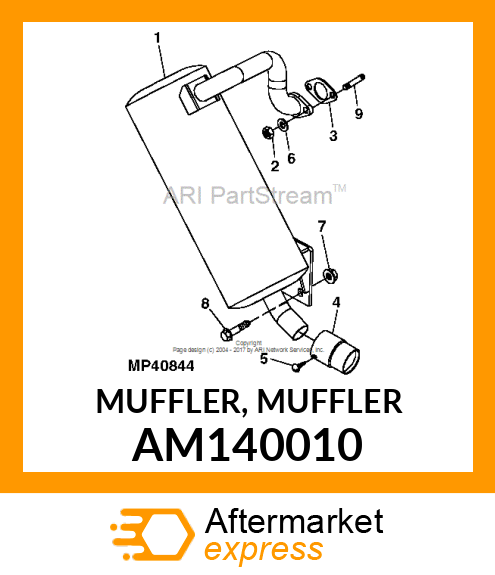 MUFFLER, MUFFLER AM140010