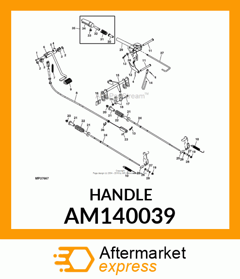 HANDLE WELDED, PARK BRAKE AM140039