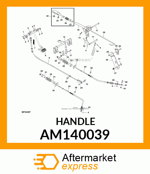 HANDLE WELDED, PARK BRAKE AM140039