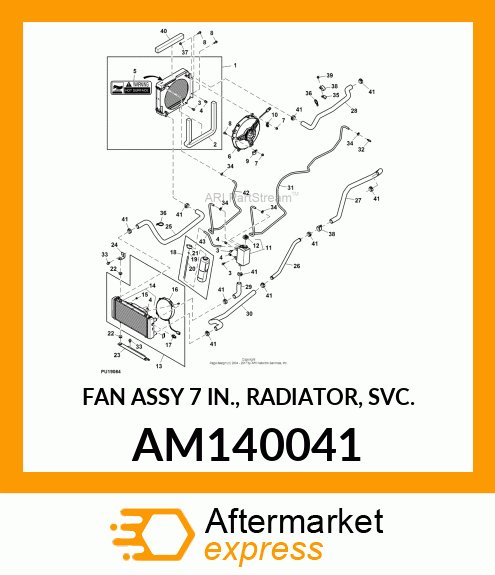 FAN ASSY 7 IN., RADIATOR, SVC. AM140041