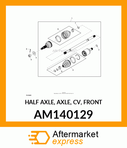 AXLE, FRONT CV AM140129