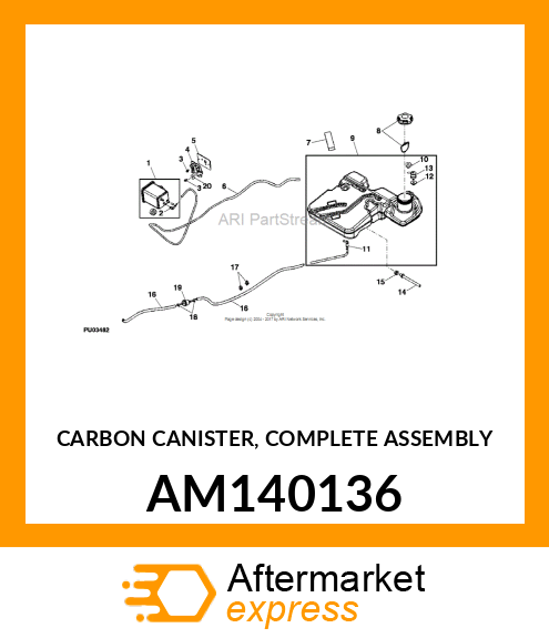 CARBON CANISTER, COMPLETE ASSEMBLY AM140136