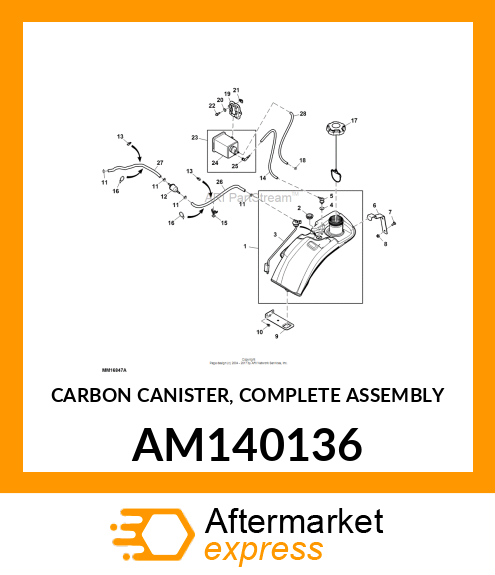 CARBON CANISTER, COMPLETE ASSEMBLY AM140136