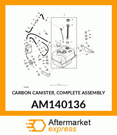 CARBON CANISTER, COMPLETE ASSEMBLY AM140136