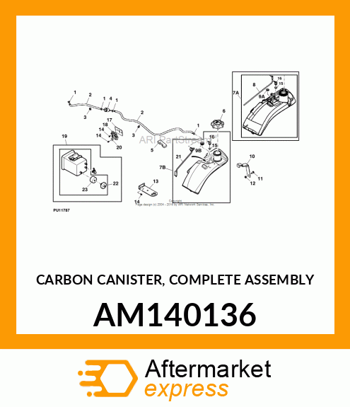 CARBON CANISTER, COMPLETE ASSEMBLY AM140136