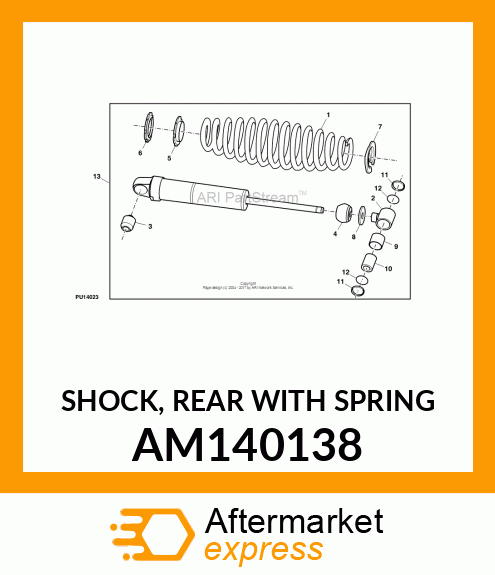 SHOCK, REAR WITH SPRING AM140138