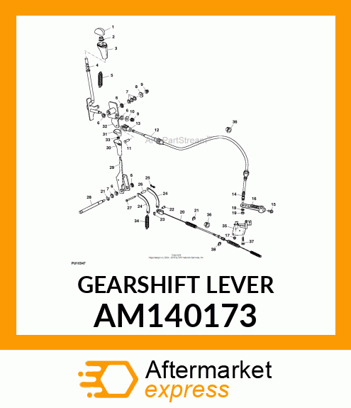 GEARSHIFT LEVER, LEVER, WELDED GEAR AM140173