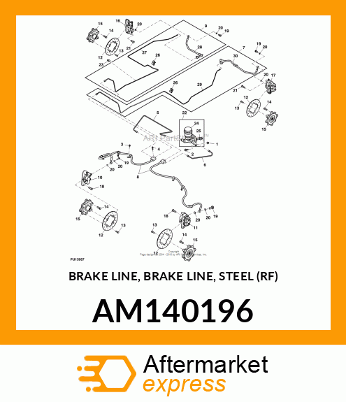 BRAKE LINE, BRAKE LINE, STEEL (RF) AM140196