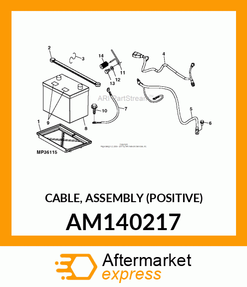 CABLE, ASSEMBLY (POSITIVE) AM140217