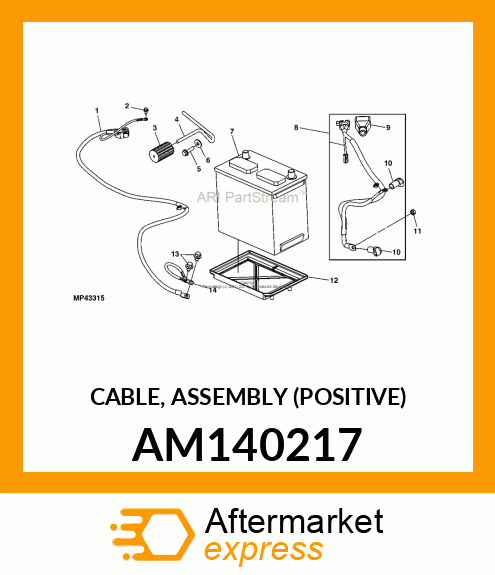 CABLE, ASSEMBLY (POSITIVE) AM140217