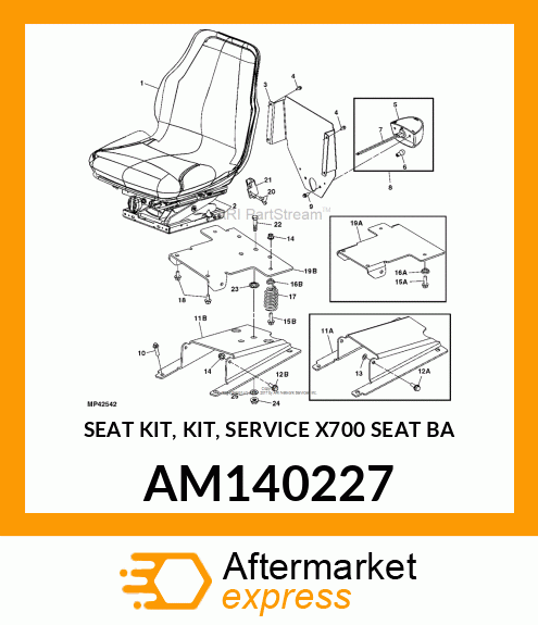SEAT KIT, KIT, SERVICE X700 SEAT BA AM140227