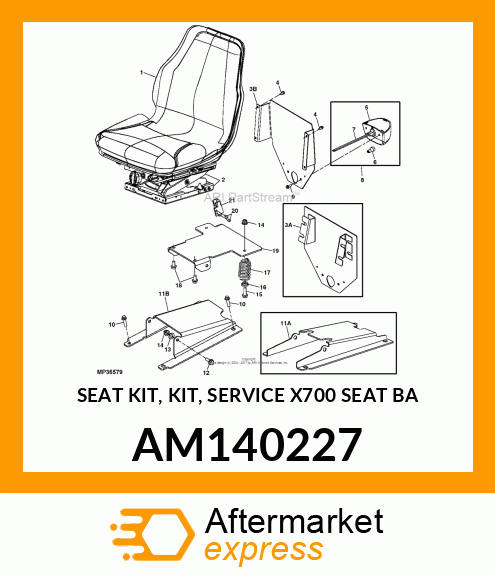 SEAT KIT, KIT, SERVICE X700 SEAT BA AM140227