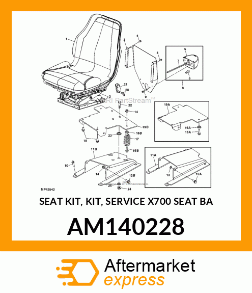 SEAT KIT, KIT, SERVICE X700 SEAT BA AM140228